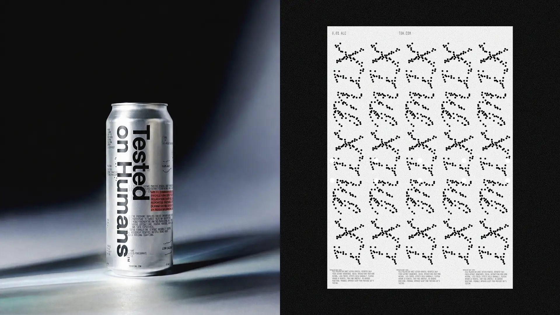 Silver Tested on Humans can beside a dotted-type poster
